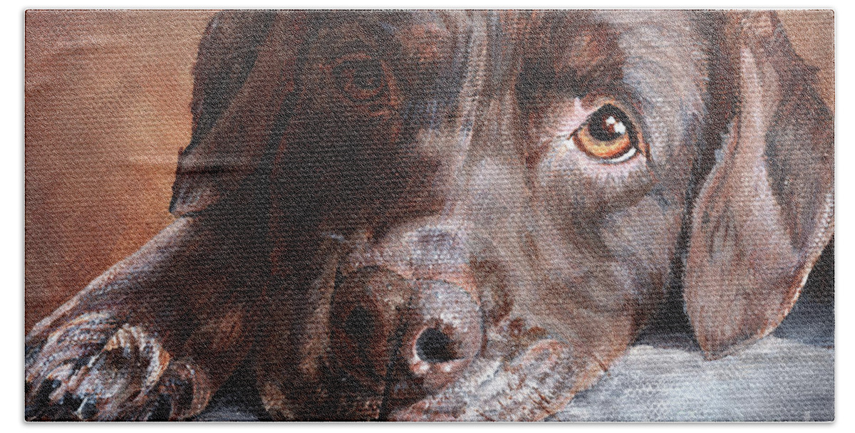 Dog Beach Towel featuring the painting Zoe by Annie Troe