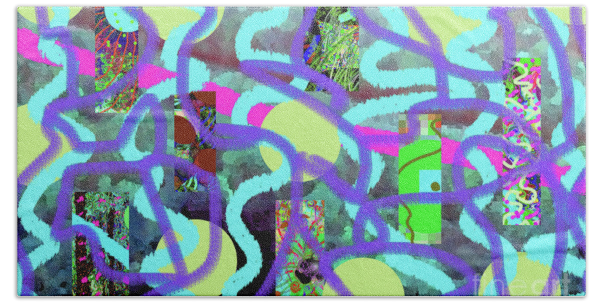 Walter Paul Bebirian: The Bebirian Art Collection Beach Towel featuring the digital art 4-25-2011babcdefghijklmn #1 by Walter Paul Bebirian
