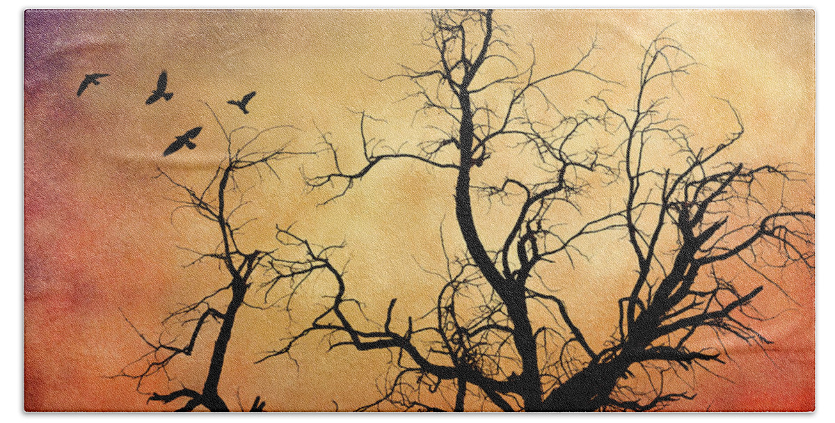 Bare Tree Beach Towel featuring the photograph All that Remains #1 by Michele Cornelius