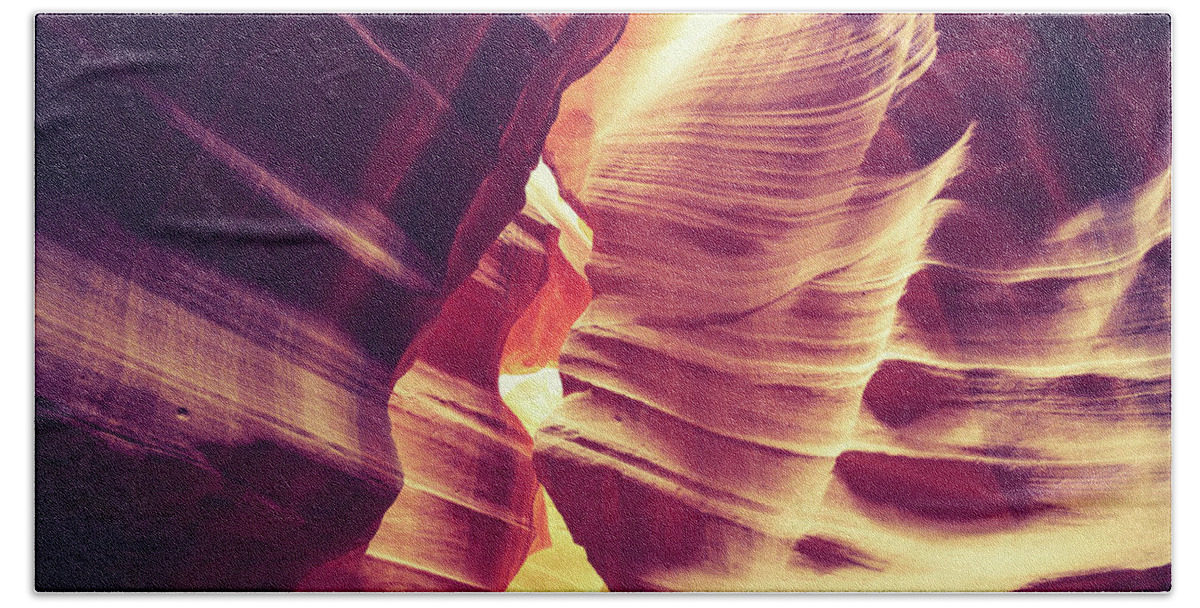 Antelope Canyon Beach Towel featuring the photograph Antelope Canyon #1 by Alberto Zanoni