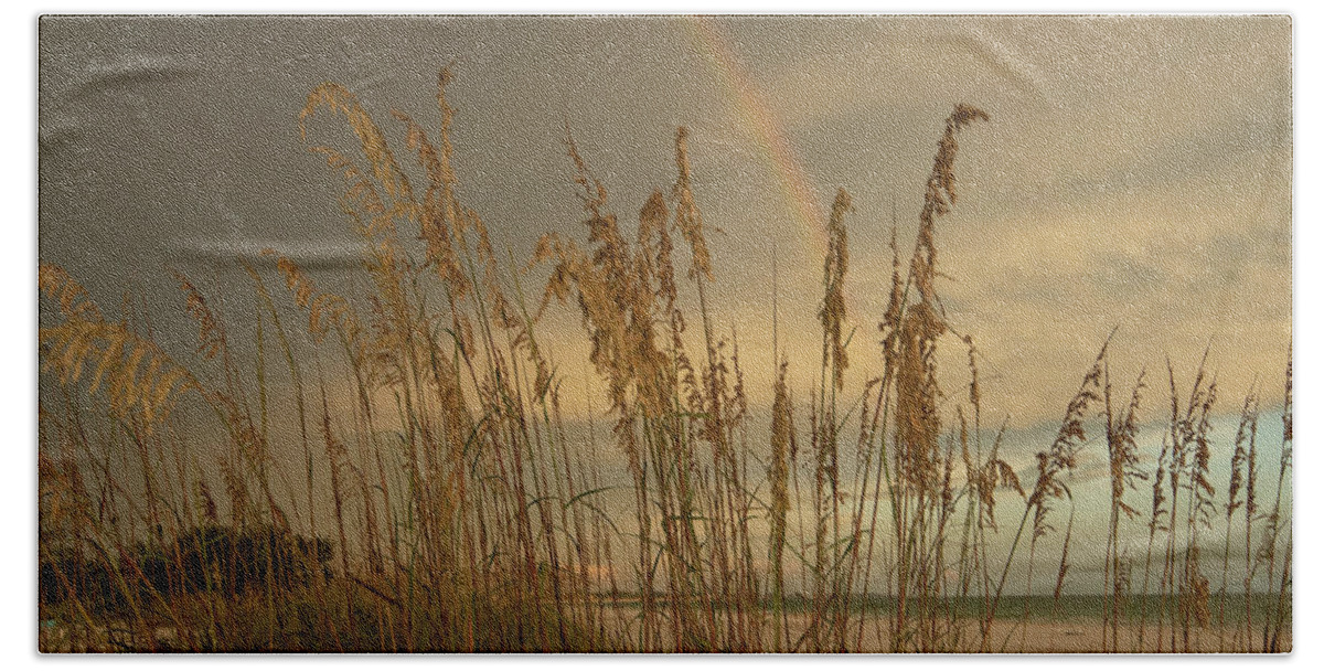 Beach Beach Towel featuring the photograph Beach Rainbow #2 by Carolyn Hutchins