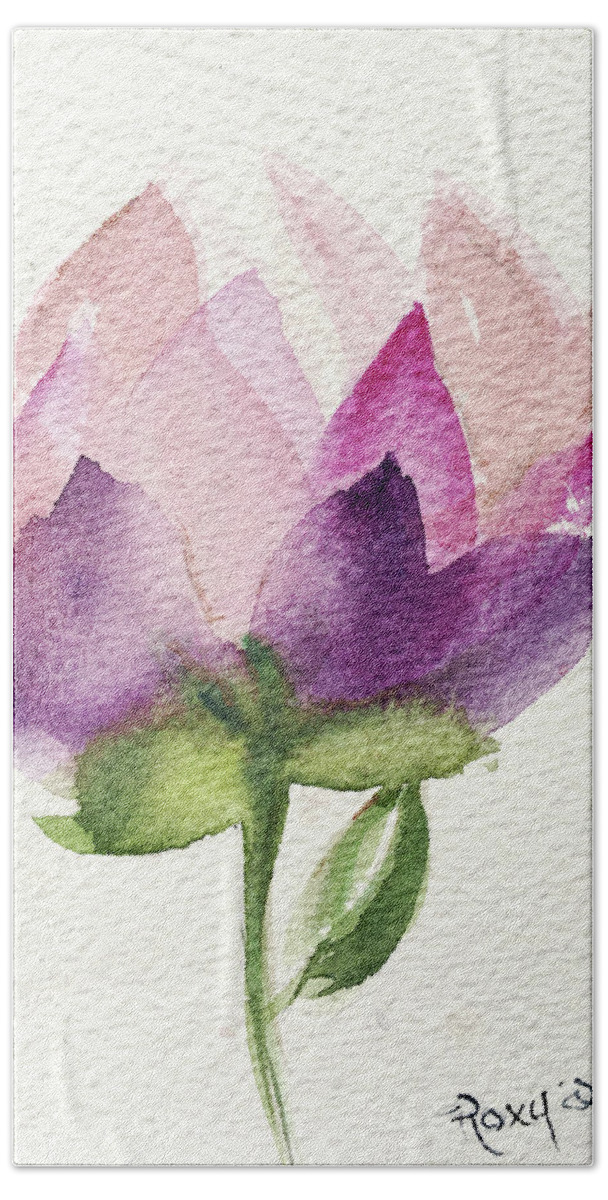 Magnolia Beach Towel featuring the painting Bloom #1 by Roxy Rich
