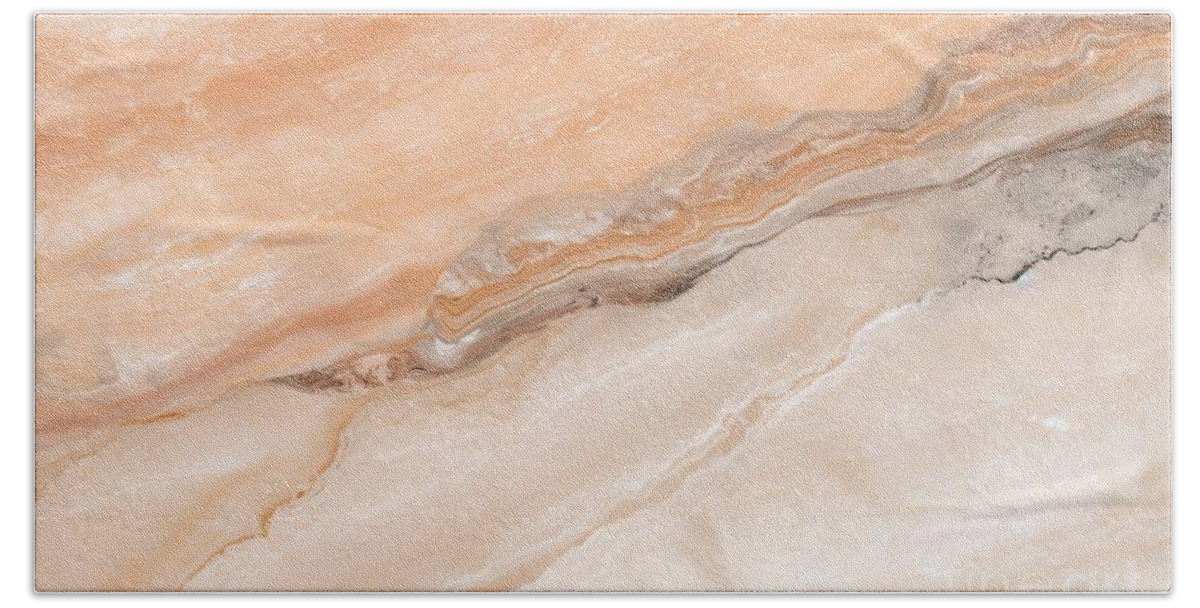 Paper Beach Towel featuring the painting Brown beige abstract marble granite natural sand stone texture panorama #1 by N Akkash