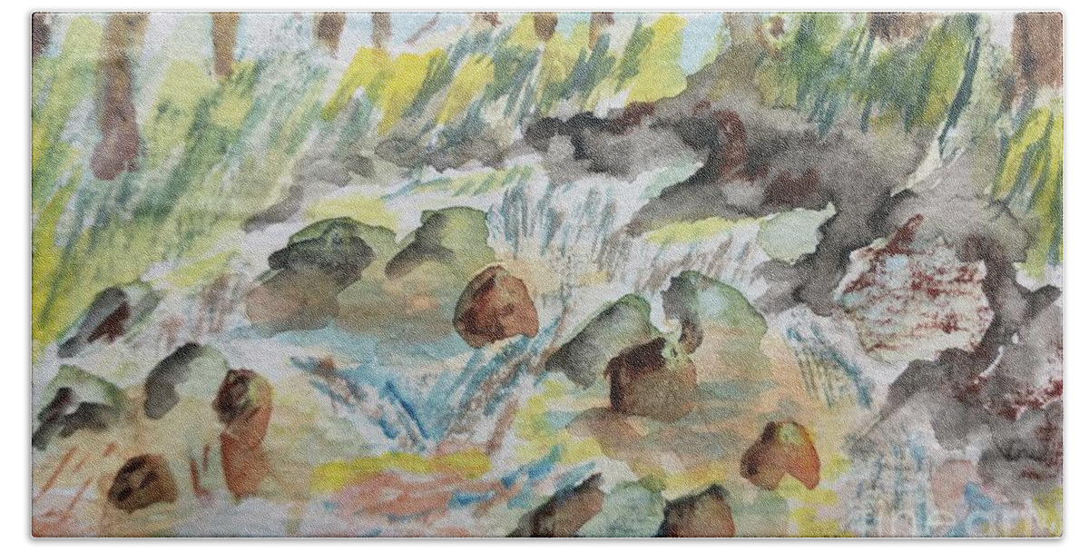  Beach Towel featuring the painting Burch Creek #1 by Walt Brodis