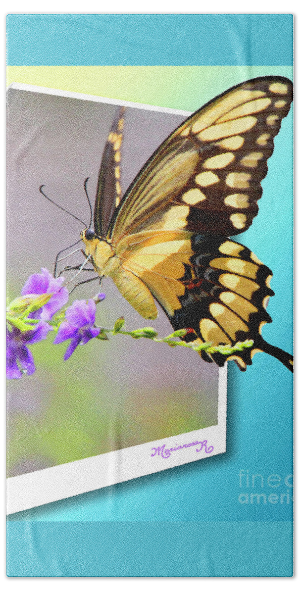 Nature Beach Towel featuring the photograph Butterfly #1 by Mariarosa Rockefeller