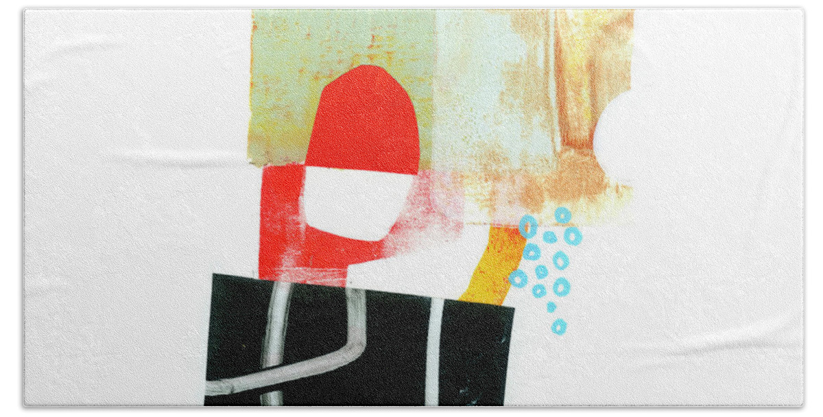 Abstract Art Beach Towel featuring the painting Central Cluster #1 #1 by Jane Davies
