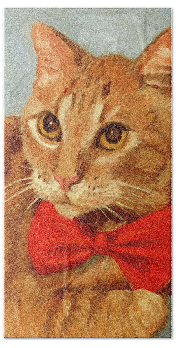 Cat Beach Sheet featuring the painting Cheetoh #1 by Alice Leggett
