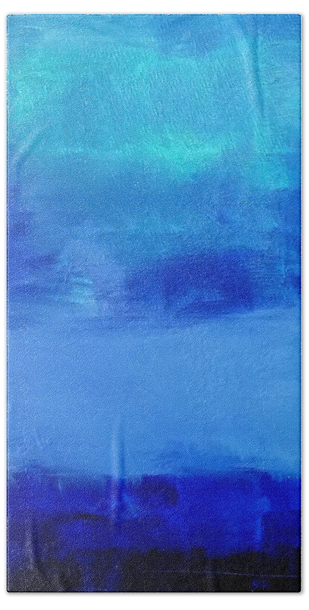 Contemporary Beach Towel featuring the painting Dusk #1 by Linette Childs