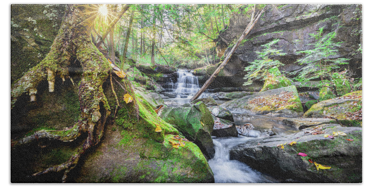 Parker Falls Beach Towel featuring the photograph Nice Morning At Parker Falls by Jordan Hill