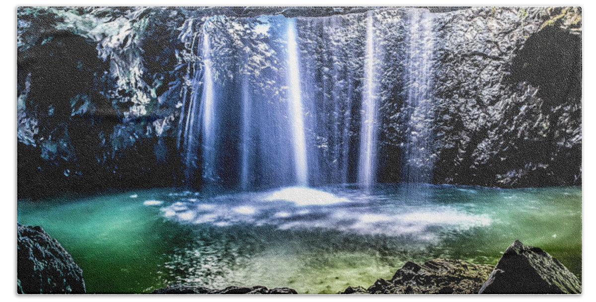 Waterfall Beach Towel featuring the photograph Eternal Flow by Az Jackson