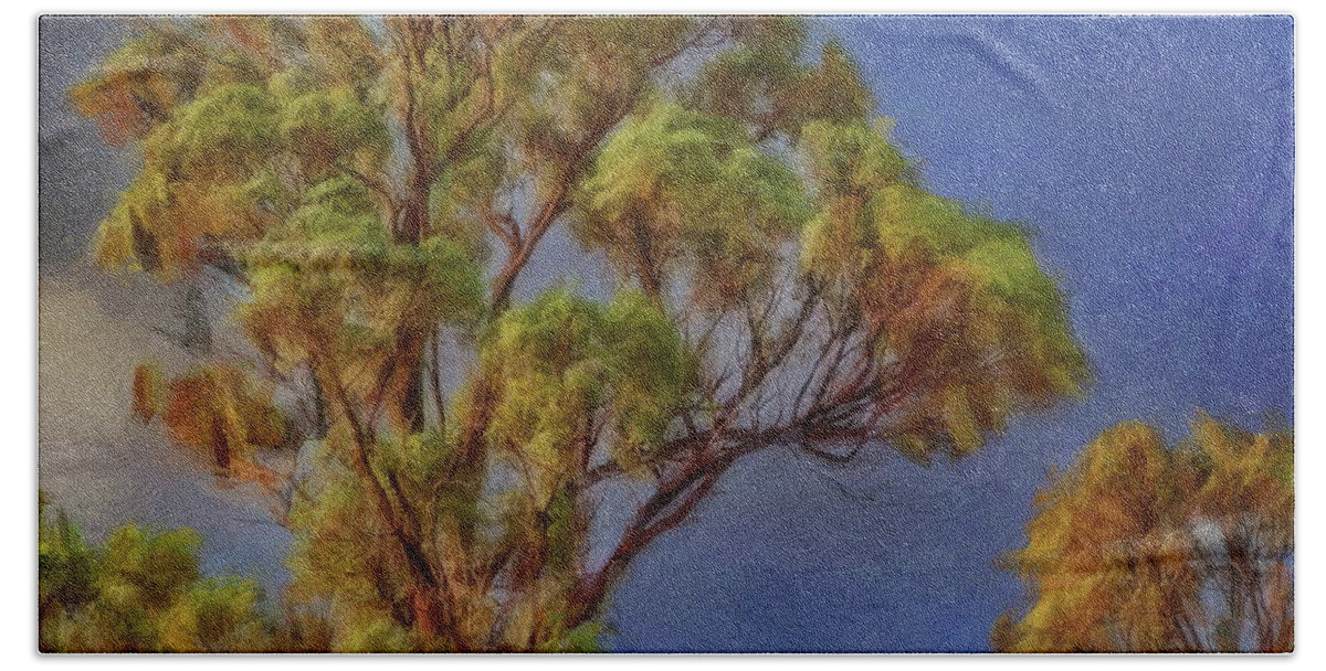 Eucalyptus Beach Towel featuring the digital art Eucalyptus Trees #1 by Russ Harris