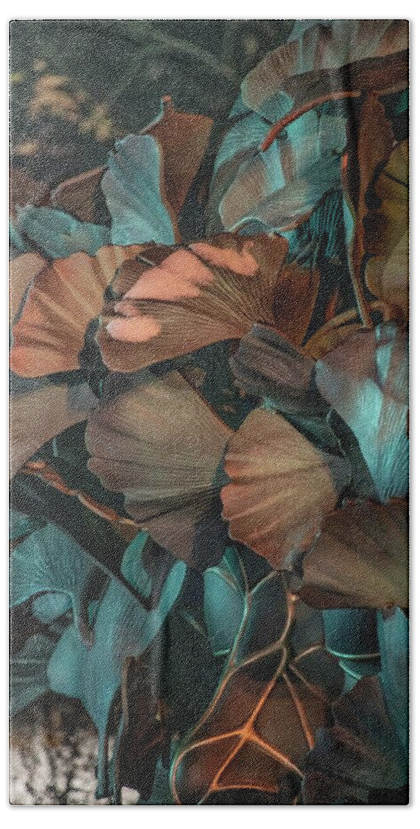 Ginkgo Beach Sheet featuring the photograph Falling Leaves #1 by David Bearden