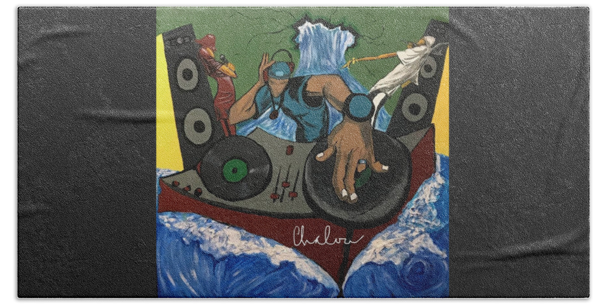  Beach Towel featuring the painting Free Styling #1 by Charles Young