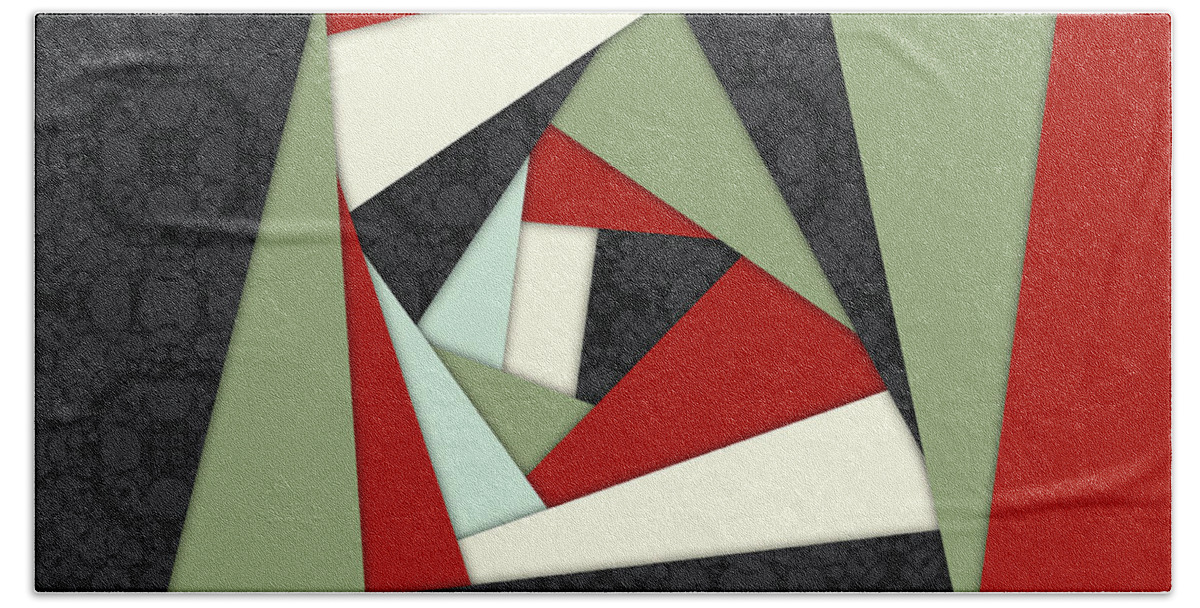 Depth Of Field Beach Towel featuring the digital art Geometric Layers #1 by Phil Perkins