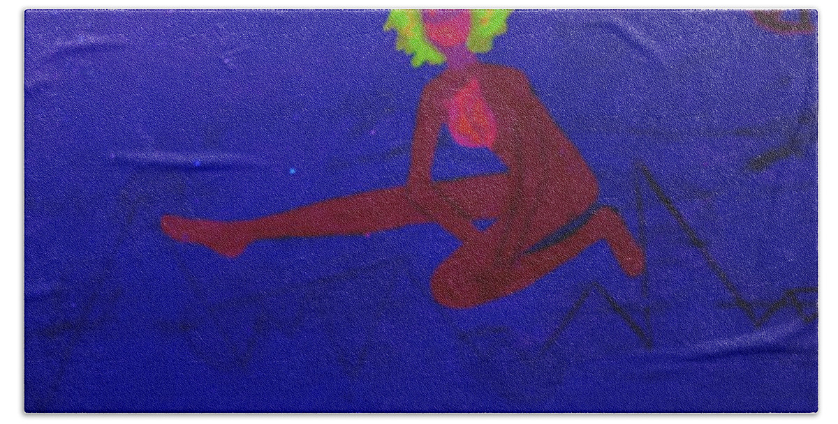 Spiky Heir Beach Towel featuring the painting Heartbroken Girl  #1 by Tania Stefania Katzouraki