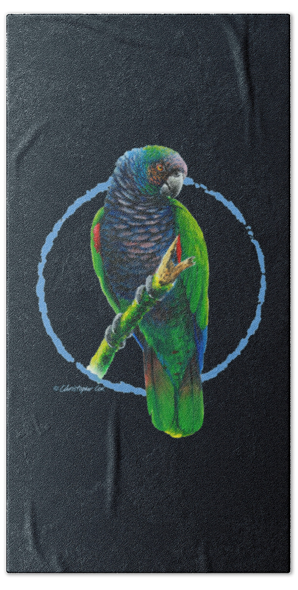 Imperial Parrot Beach Sheet featuring the digital art Imperial Amazon by Christopher Cox
