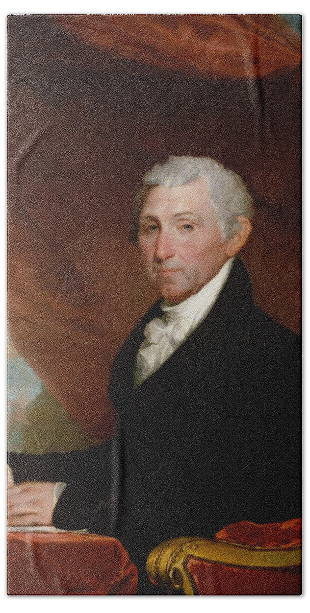 James Monroe Beach Towel featuring the painting James Monroe 5th President of the United States #1 by Vincent Monozlay