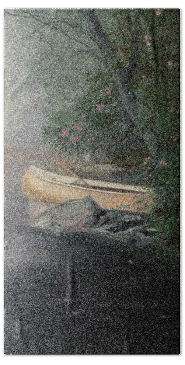 Canoe Beach Towel featuring the painting Lazy Afternoon by Juliette Becker