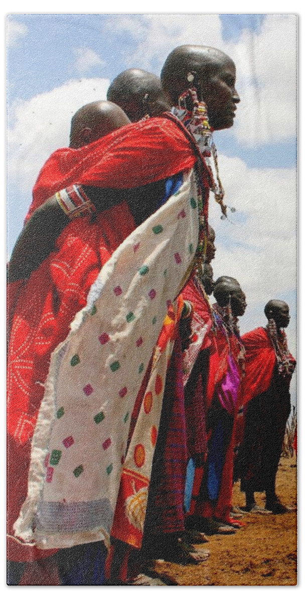 Maasai Women Beach Towel featuring the photograph Maasai Women #2 by Gene Taylor