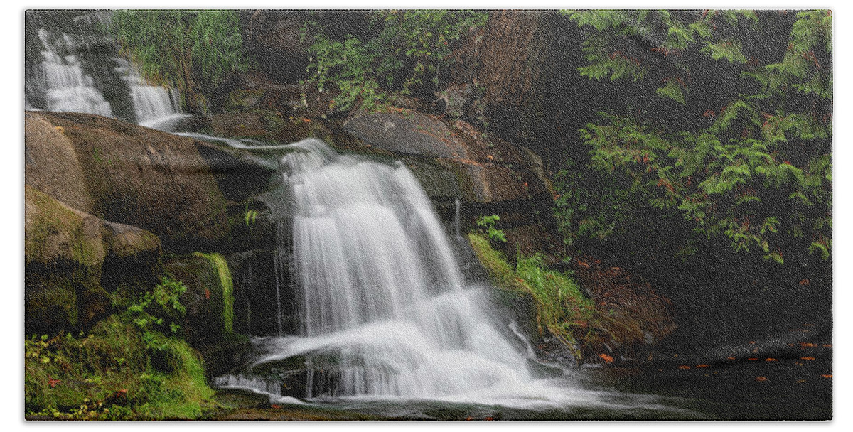 Waterfall Beach Towel featuring the photograph Millstone Falls #1 by Randy Hall