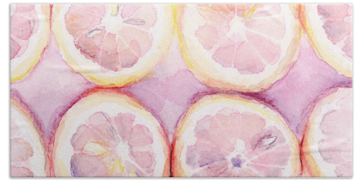 Pink Beach Towel featuring the painting Pink Lemonade #1 by Arleana Holtzmann