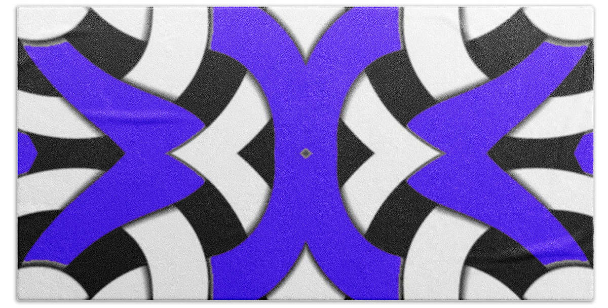 Purple Beach Towel featuring the digital art 1 Playful Purple Weave by Designs By L