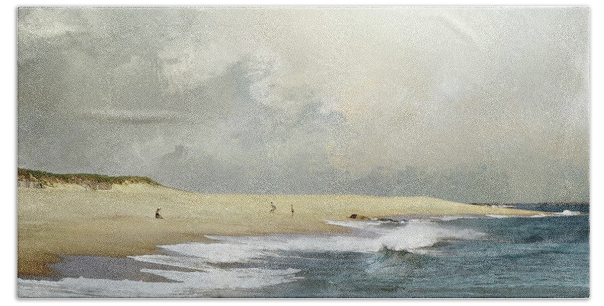 Ocean Beach Sheet featuring the photograph Plum Island Sky #1 by Karen Lynch