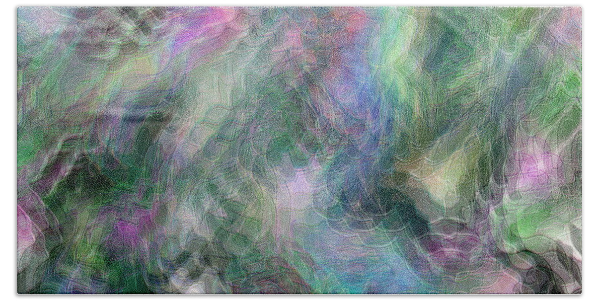 #abstract #abstractart #digital #digitalart #wallart #markslauter #homedecor #facemask #apparel #stationary Beach Towel featuring the digital art Sine Waves In Color by Mark Slauter