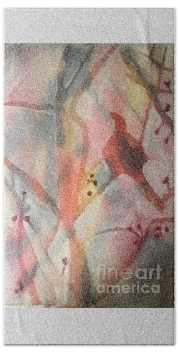 Mixed Media: Watercolour Beach Towel featuring the painting Ponder by Nina Jatania