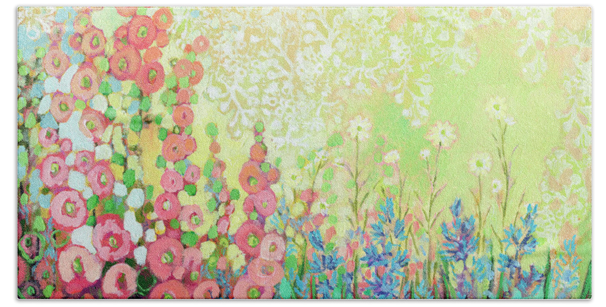 Floral Beach Towel featuring the painting Summer Flowers #1 by Jennifer Lommers