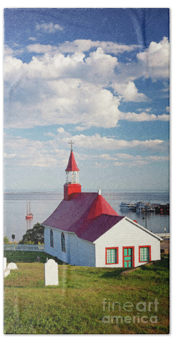America Beach Towel featuring the photograph Tadoussac Chapel #1 by Jane Rix