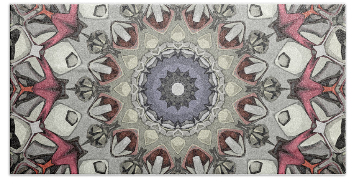 Digital Art Beach Towel featuring the digital art Textured Mandala by Phil Perkins