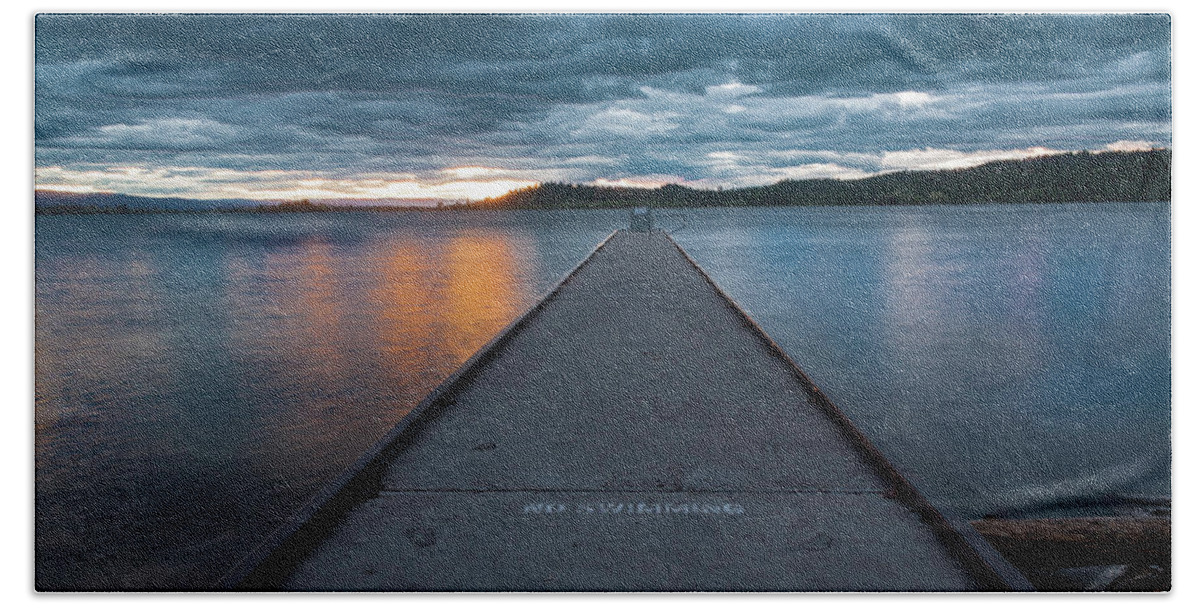 Flathead Lake Beach Towel featuring the photograph The Dock by Mike Lee