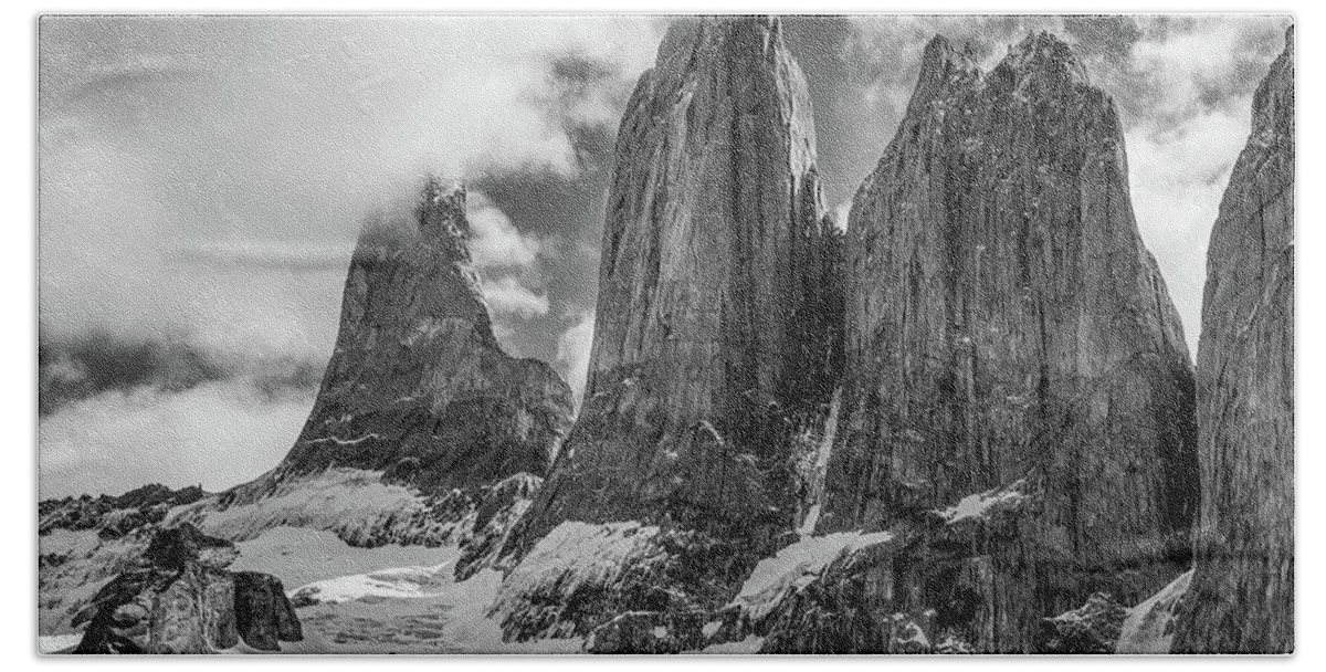 Chile Beach Sheet featuring the photograph The Towers #2 by Kent Nancollas