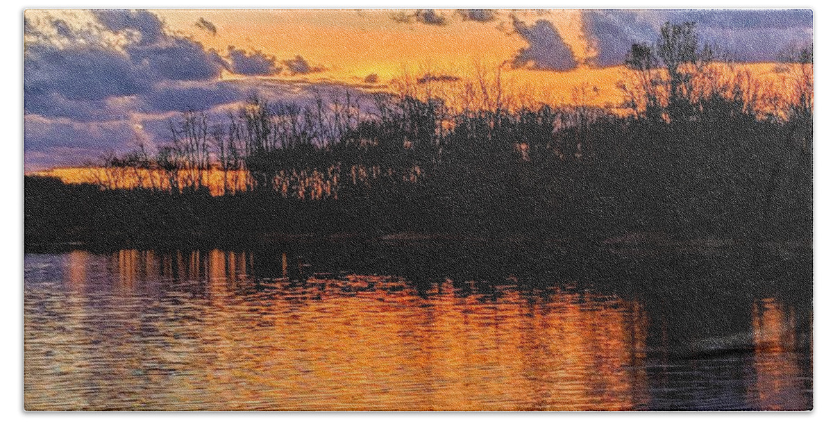  Beach Towel featuring the photograph Tinkers Creek Park Sunset by Brad Nellis