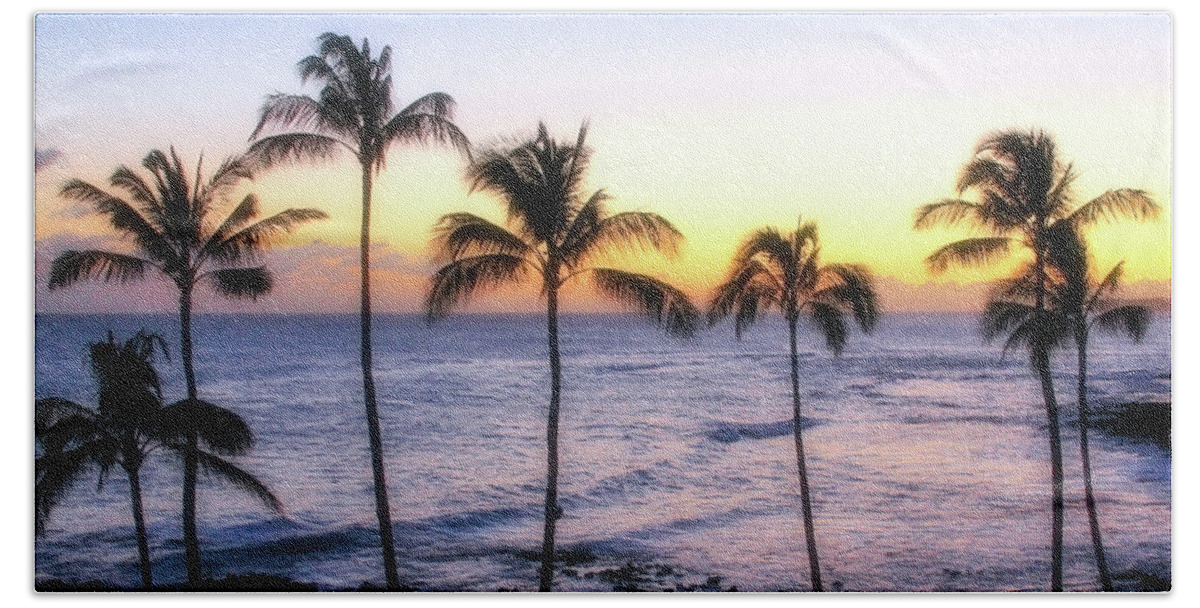 Hawaii Beach Towel featuring the photograph Poipu Palms by Robert Carter