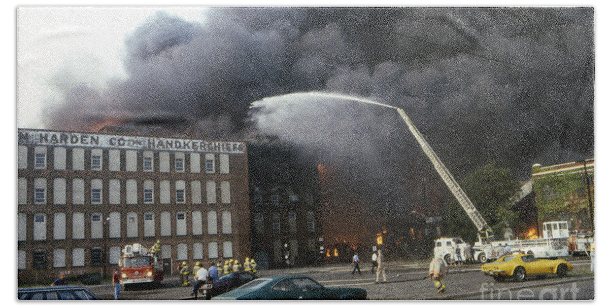 Fire Beach Towel featuring the photograph 9-02-85 Passaic, NJ Labor Day Fire, Conflagration #10 by Steven Spak