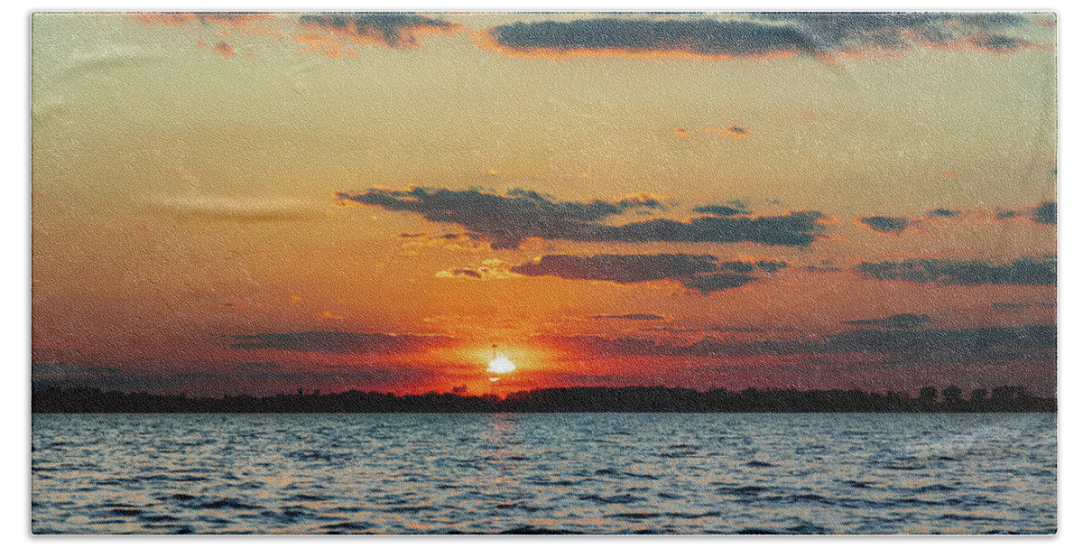  Beach Towel featuring the photograph Indian Lake Sunset #12 by Brian Jones