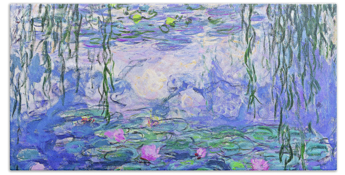 Claude Monet Beach Towel featuring the painting Water Lilies #127 by Claude Monet