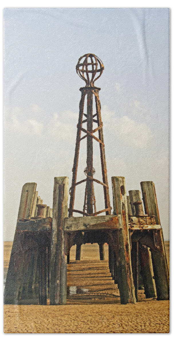 Lancashire Beach Towel featuring the photograph 16-09-14 ST. ANNES. Beacon On The Beach. by Lachlan Main