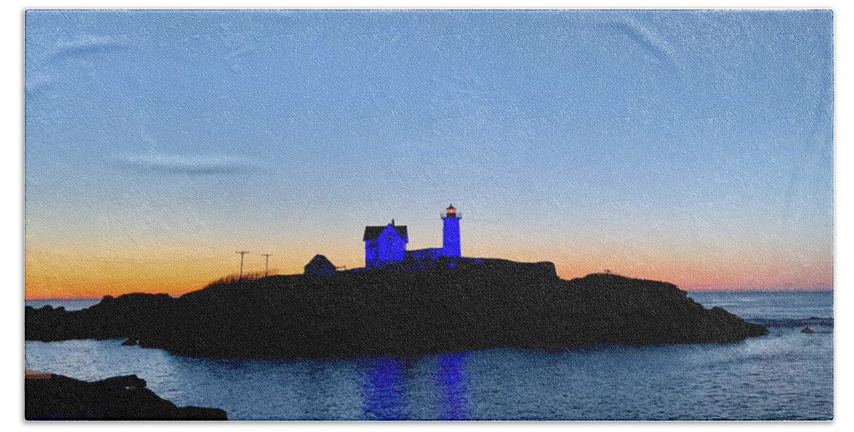  Beach Towel featuring the photograph Nubble #17 by John Gisis