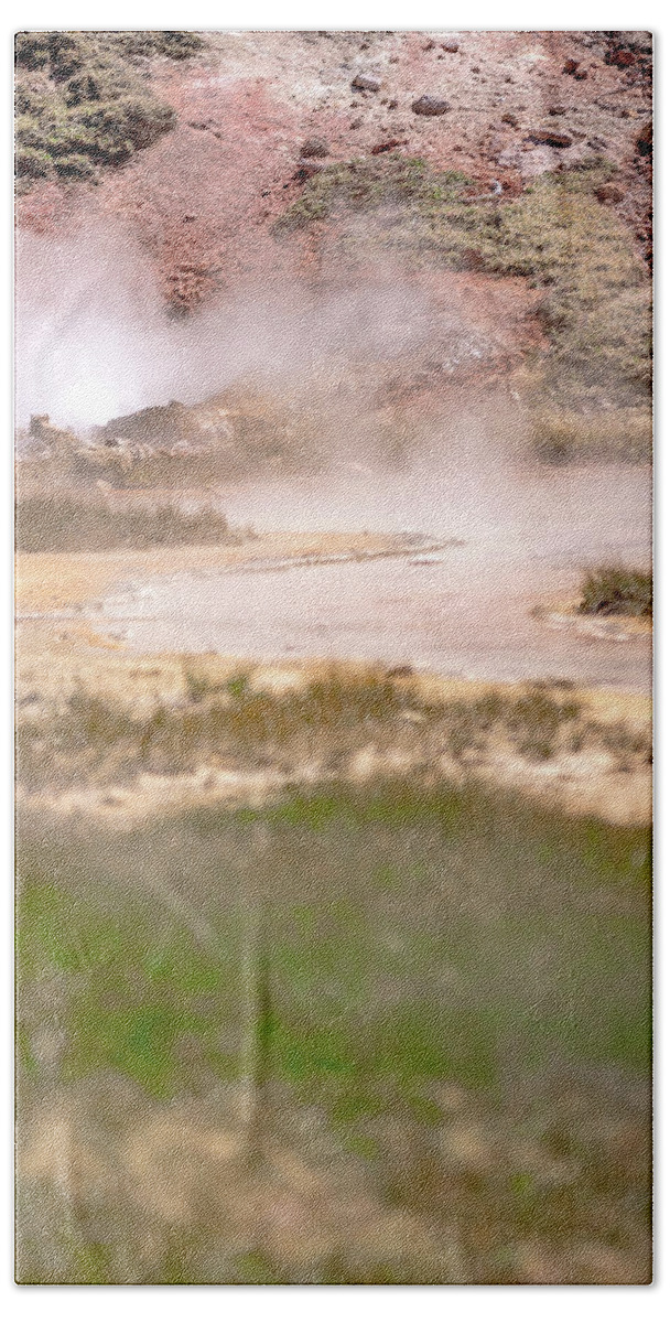 Outdoors Beach Towel featuring the photograph Mammoth Hot Springs in Yellowstone National Park. USA #18 by Alex Grichenko