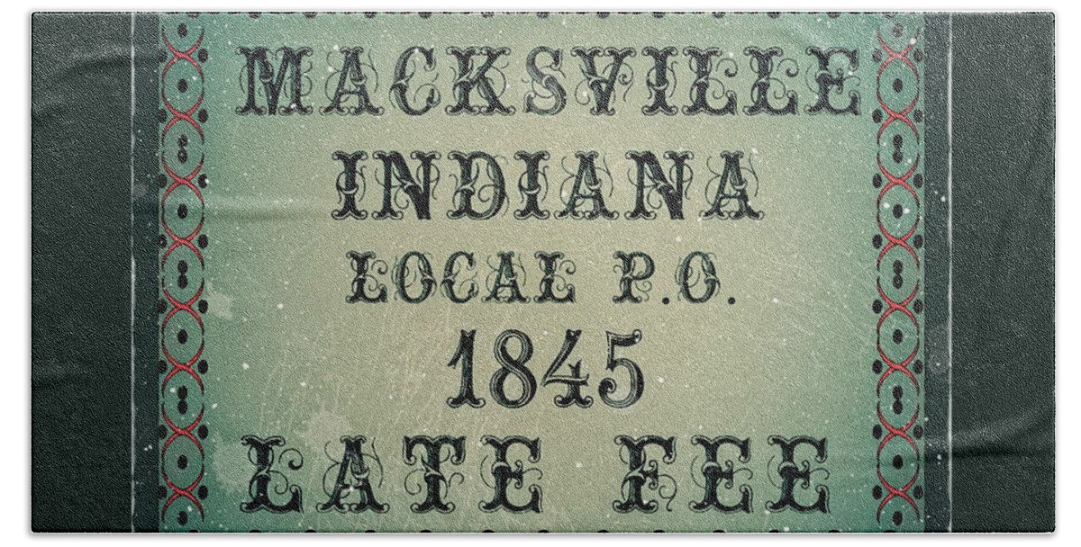 Cinderellas Beach Towel featuring the digital art 1845 Macksville, Indiana Local P.O. - Late Fee Edition - Mail Art by Fred Larucci