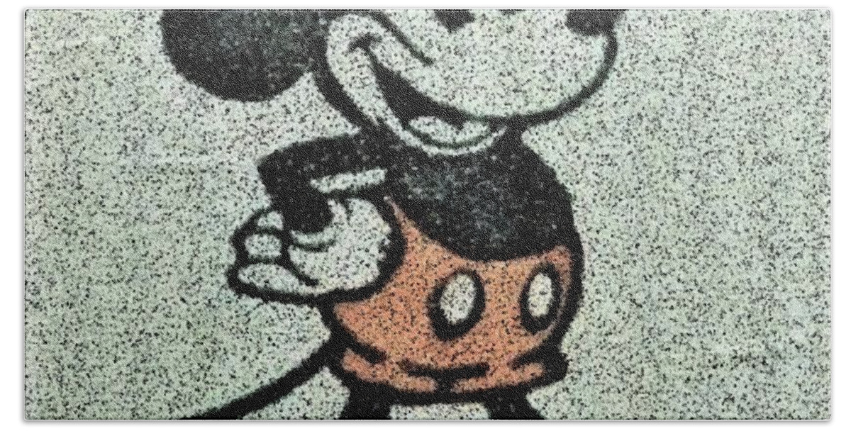 1971 Beach Towel featuring the photograph 1923 Mickey Mouse Static by Rob Hans