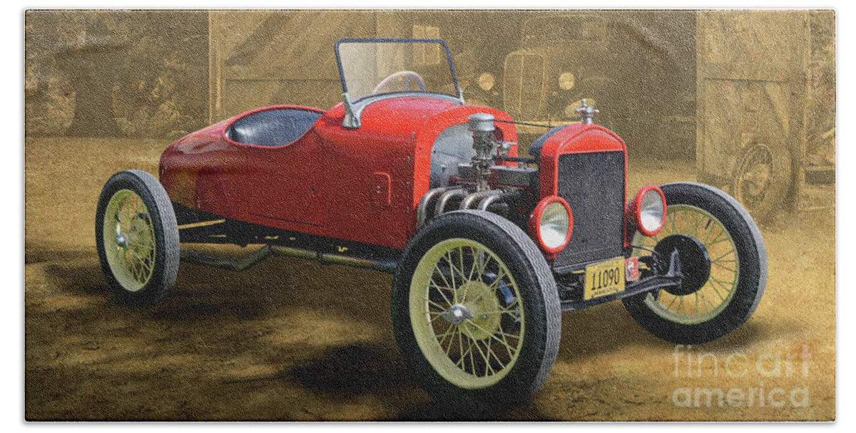1926 Beach Towel featuring the photograph 1926 Ford Hot Rod by Ron Long