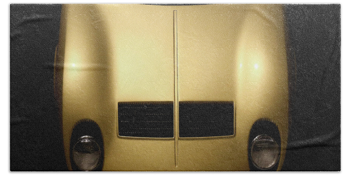 Lamborghini Beach Towel featuring the photograph 1970 Lamborghini Miura S Series II Hood by Peter Kraaibeek