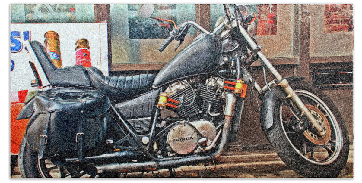 Fine Art Beach Towel featuring the photograph 1983 Honda Shadow Fine Art Print by Greg Sigrist