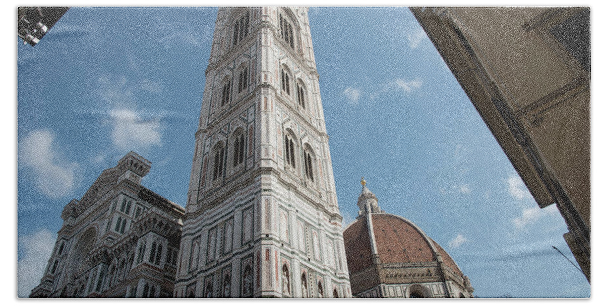 Architecture Beach Towel featuring the photograph Architectural details of Cathedral of Santa Maria del Fiore Cathedral of Florence. Italy Europe #2 by Michalakis Ppalis