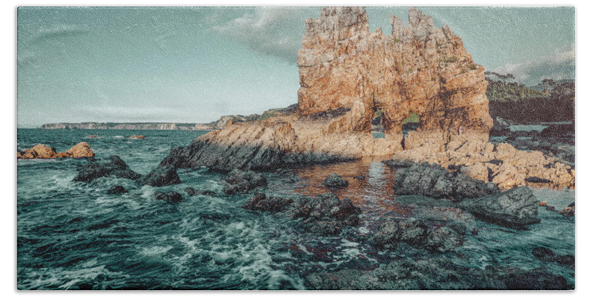 Atlantic Ocean Beach Towel featuring the photograph Asturian Coast in Northern Spain #1 by Benoit Bruchez