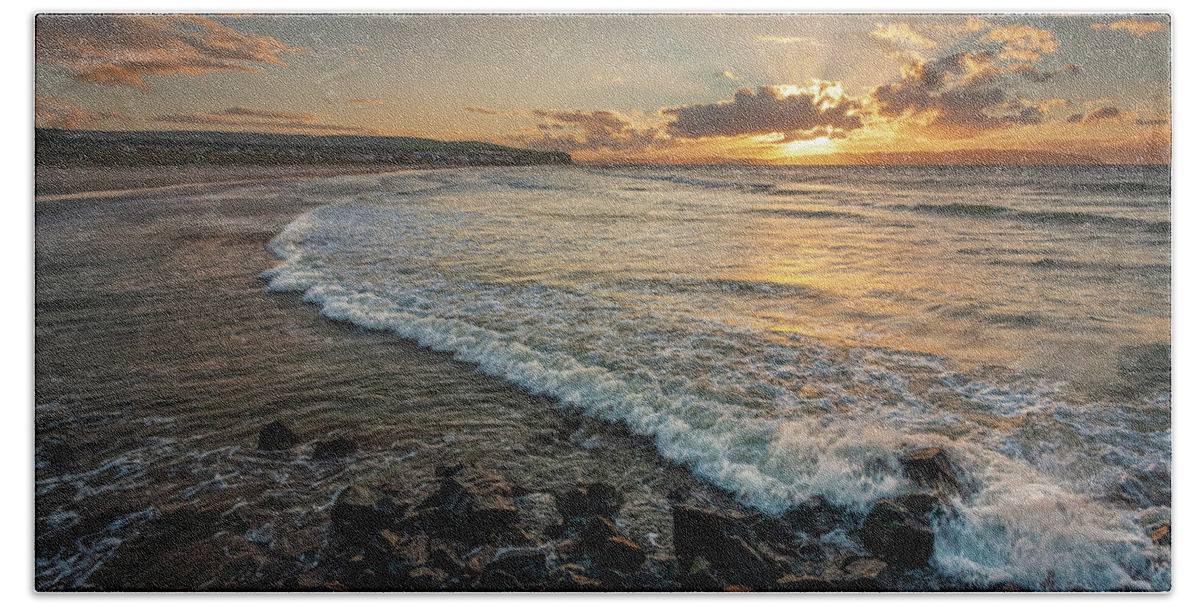 Ireland Beach Towel featuring the photograph Castlerock Sunset 2 by Nigel R Bell